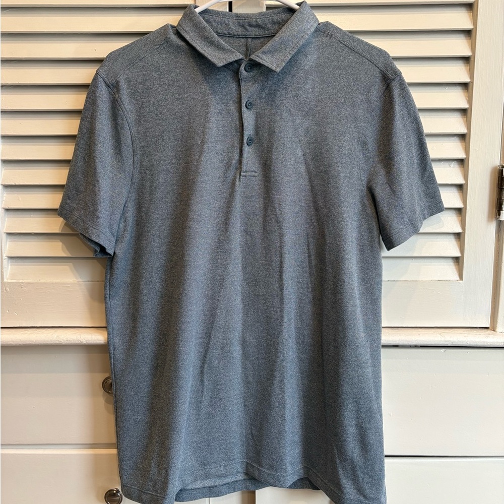 lululemon athletica Men's Slim Navy Blue Stretch Polo Shirt